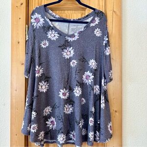 Lane Bryant Gray Floral Women's Top 18/20